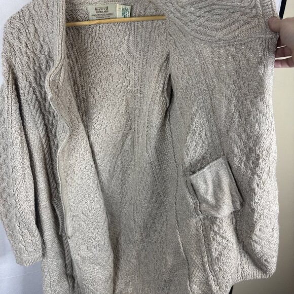 Aran Sweater Market Irish Wool Cardigan Women’s L Cable Knit Zip - Picture 7 of 11